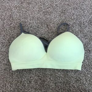 Neon yellow sports bra